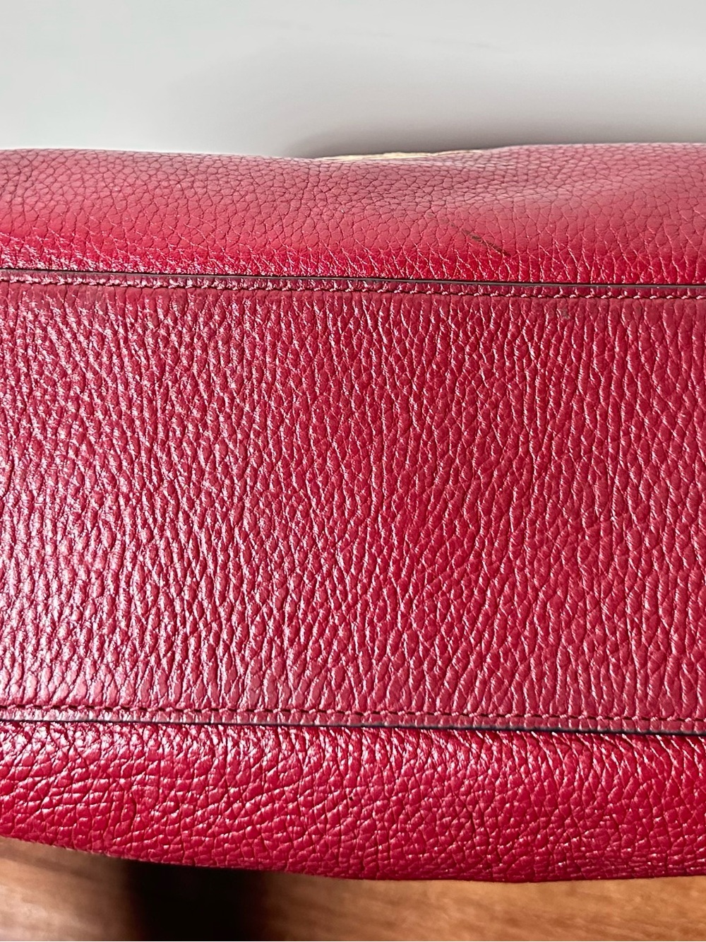 Coach Marlon Hobo Bag Refined Pebble Leather Burgundy Gold F79994 - Picture 9 of 9